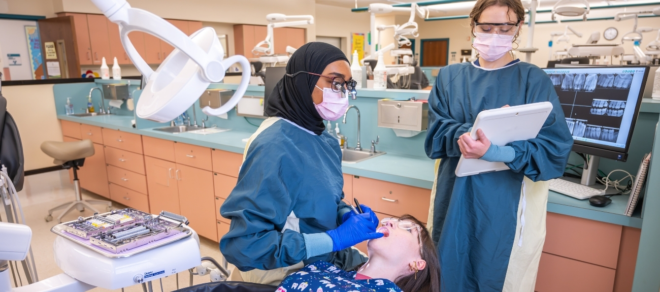 Students working in the Dental Clinic