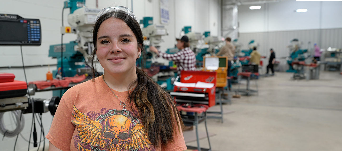 Student in Machine Shop