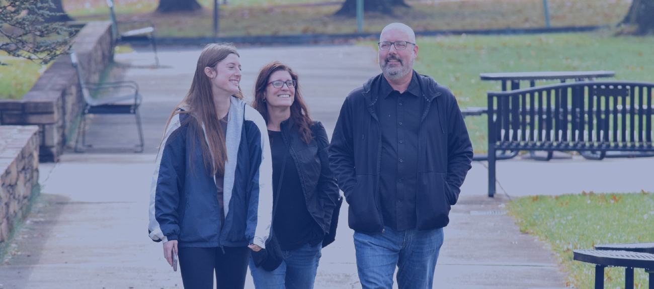 Fall Open House Student and Parents Walking