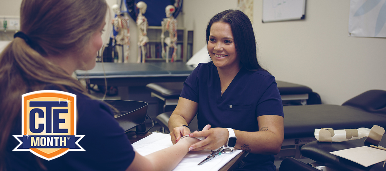 Student working in clinic